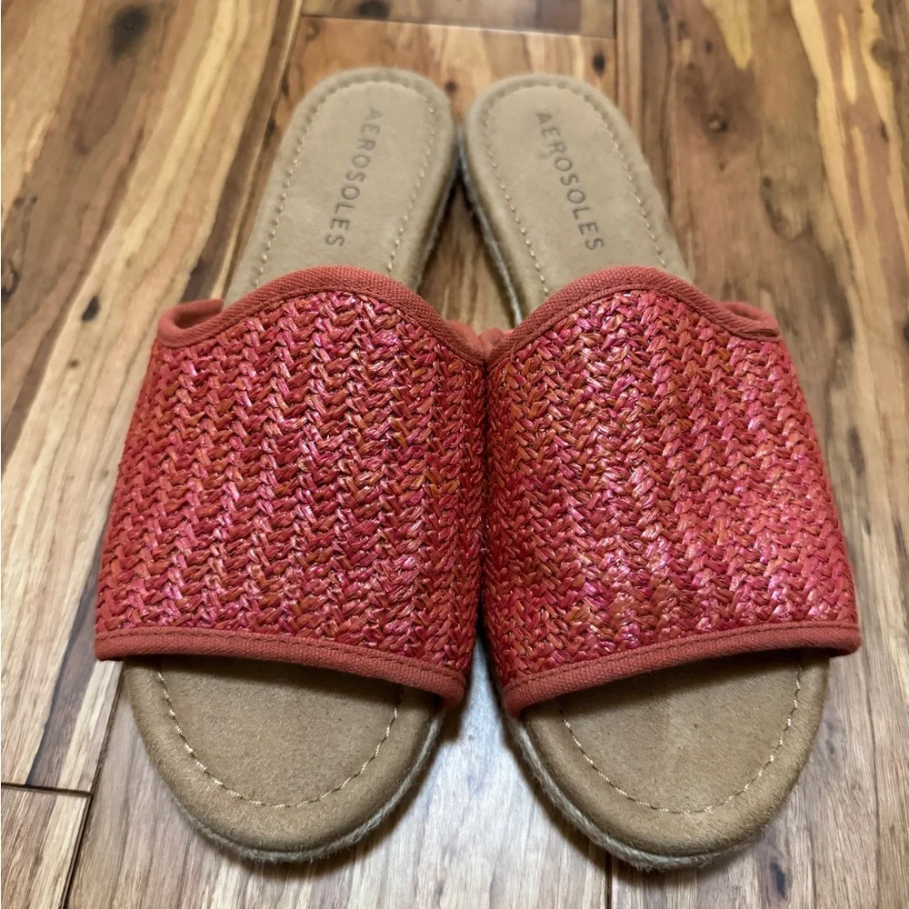 Aerosoles Denville Woven Slide Sandals Women's Flats‎ 9M Red